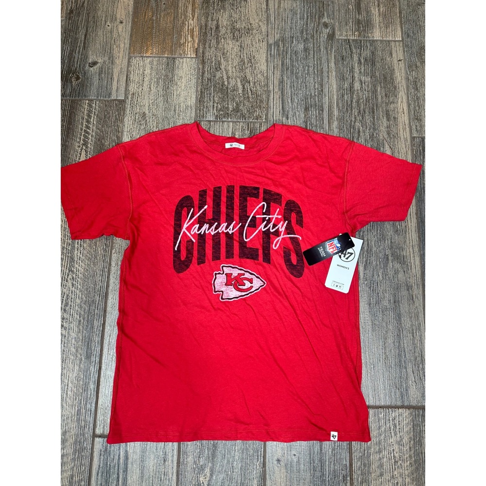 Kansas City Chiefs Womens T-Shirt 47 Brand NFL Red Medium‎ Tee NWT